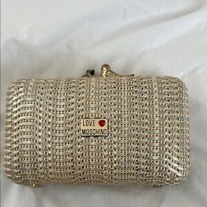 Love Moschino Gold Clutch Bag